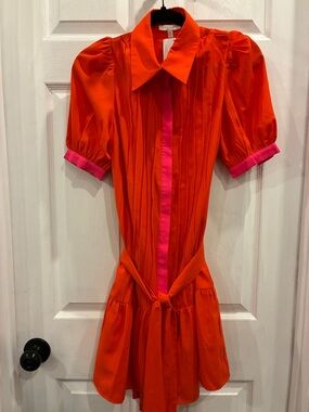 NWT Bright Orange Dress with Hot Pink Trim